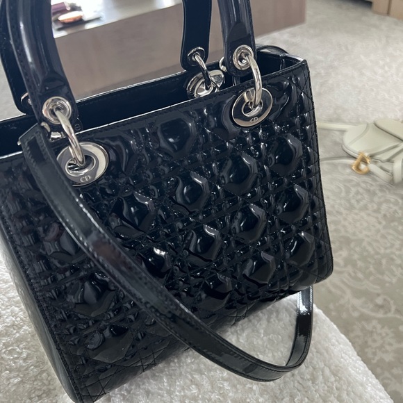Dior Glossy Black Shoulder Bag - Picture 1 of 12
